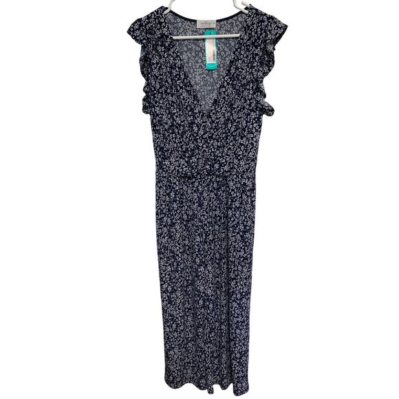 Kaileigh Women's Flora Knit Wrap Polyester Jumpsuit with Pockets Size Medium - Picture 1 of 7